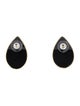 Earrings 14K Onyx & Pearl Teardrop Stud Earrings