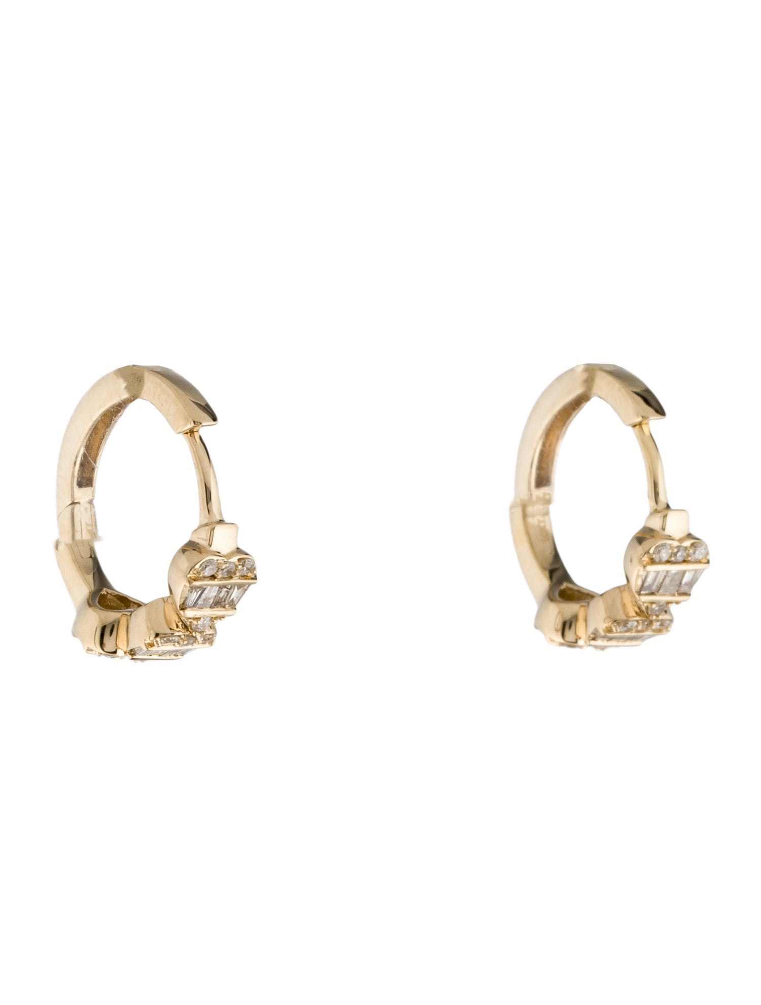 Earrings 14K Diamond Huggie Earrings