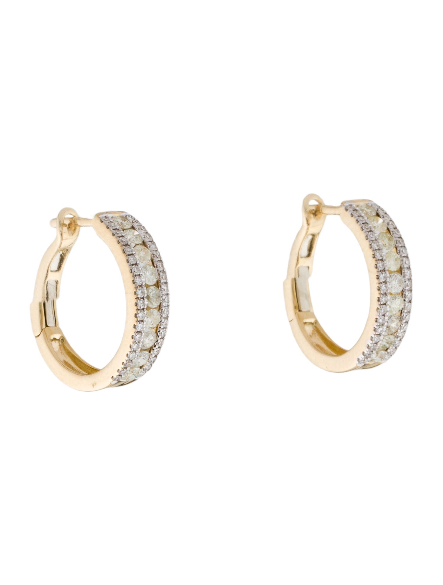 Earrings 14K Diamond Hoop Earrings