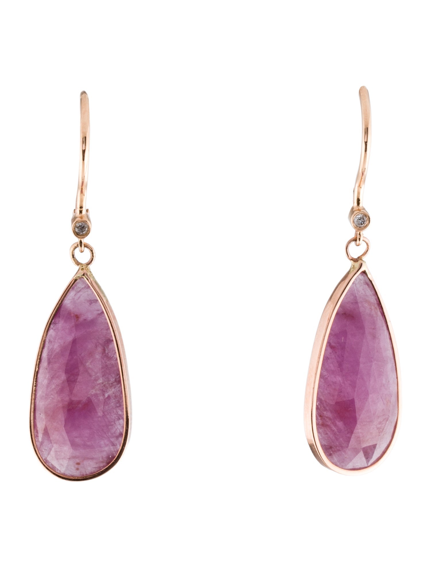 Earrings 14K Ruby & Diamond Drop