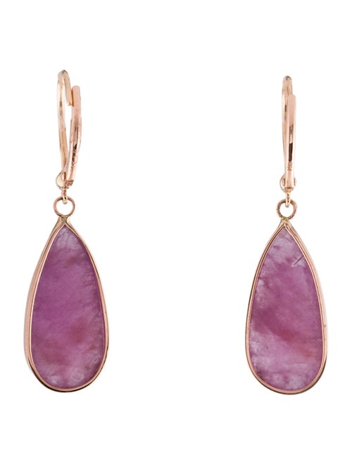 Earrings 14K Ruby & Diamond Drop Earrings