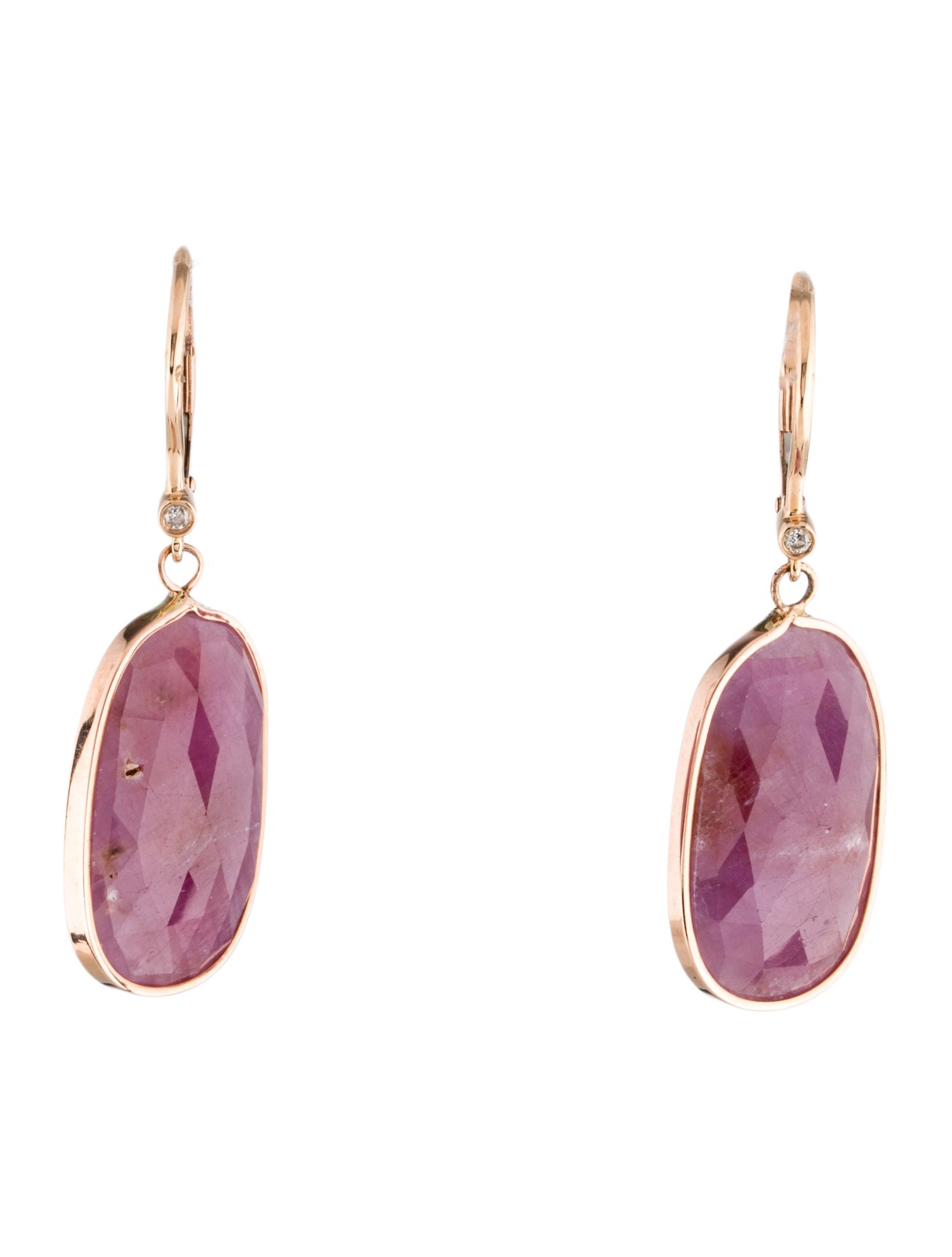 Earrings 14K Ruby & Diamond Drop Earrings