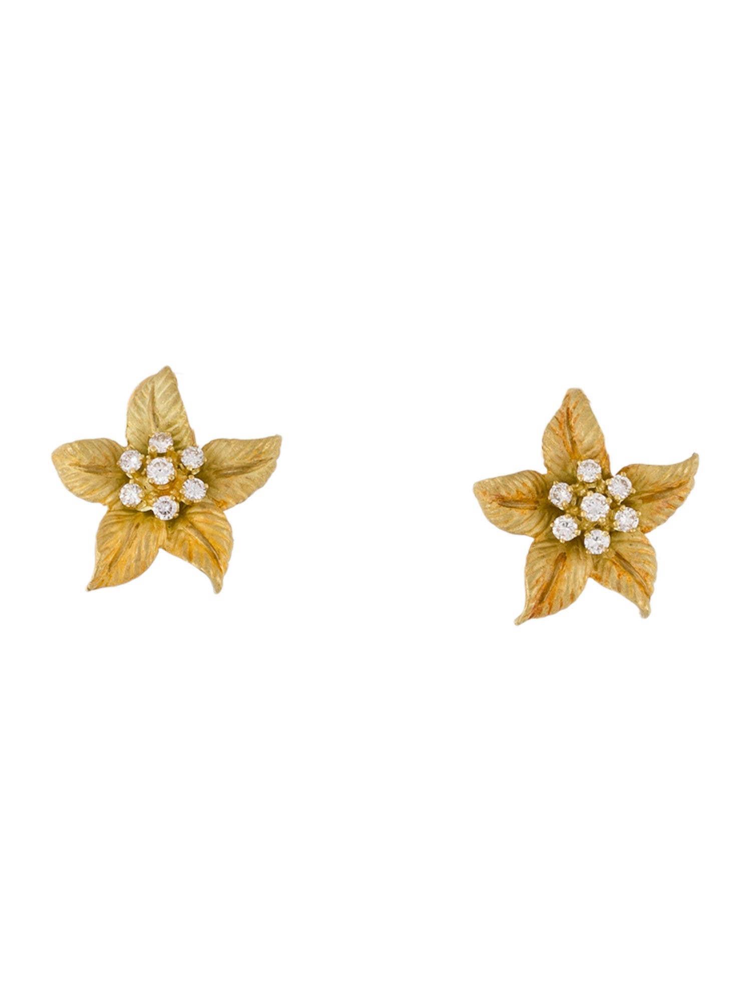 Earrings 18K Diamond Flower Ear Clips
