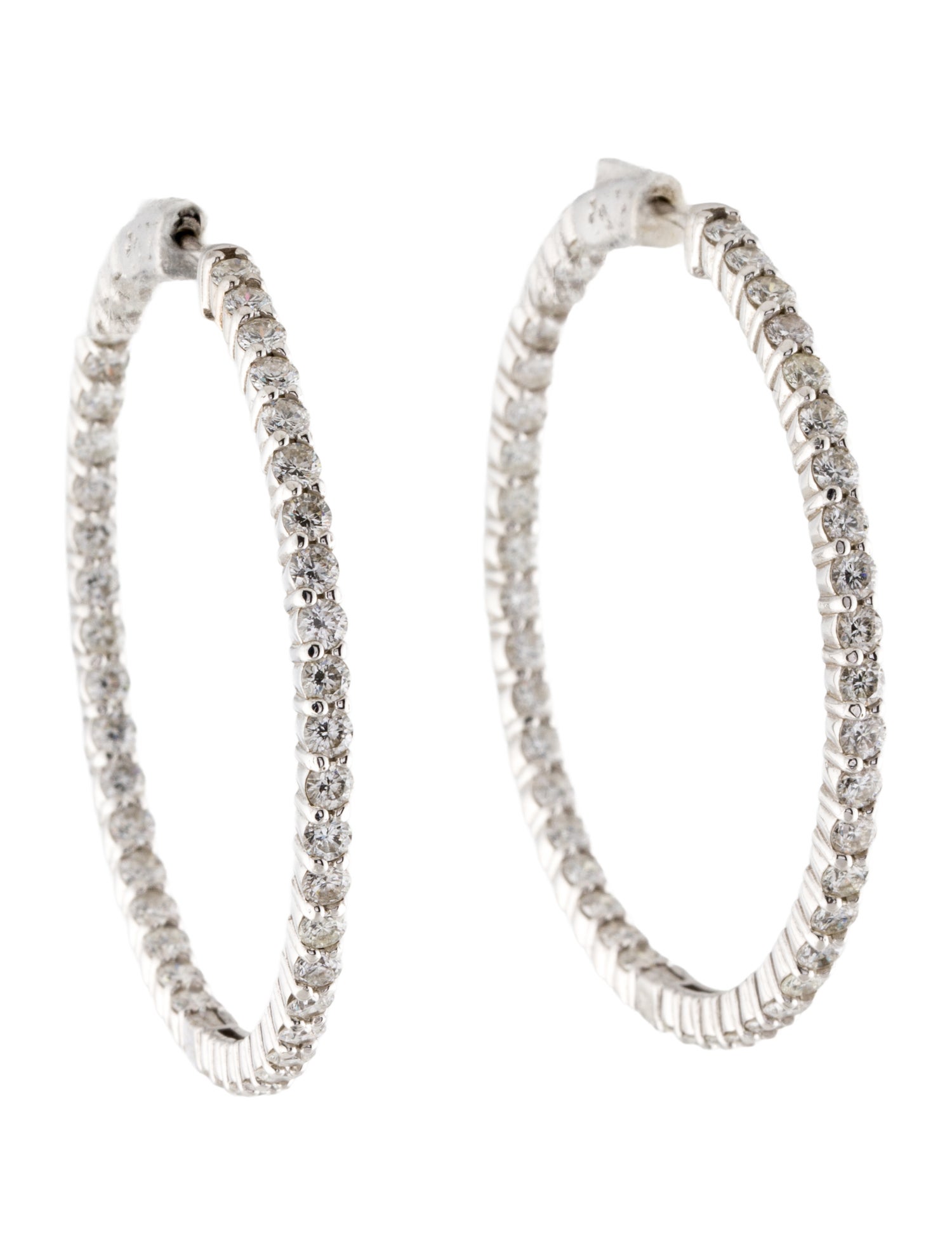 Earrings 14K 4.54ctw Diamond Inside Out Hoop