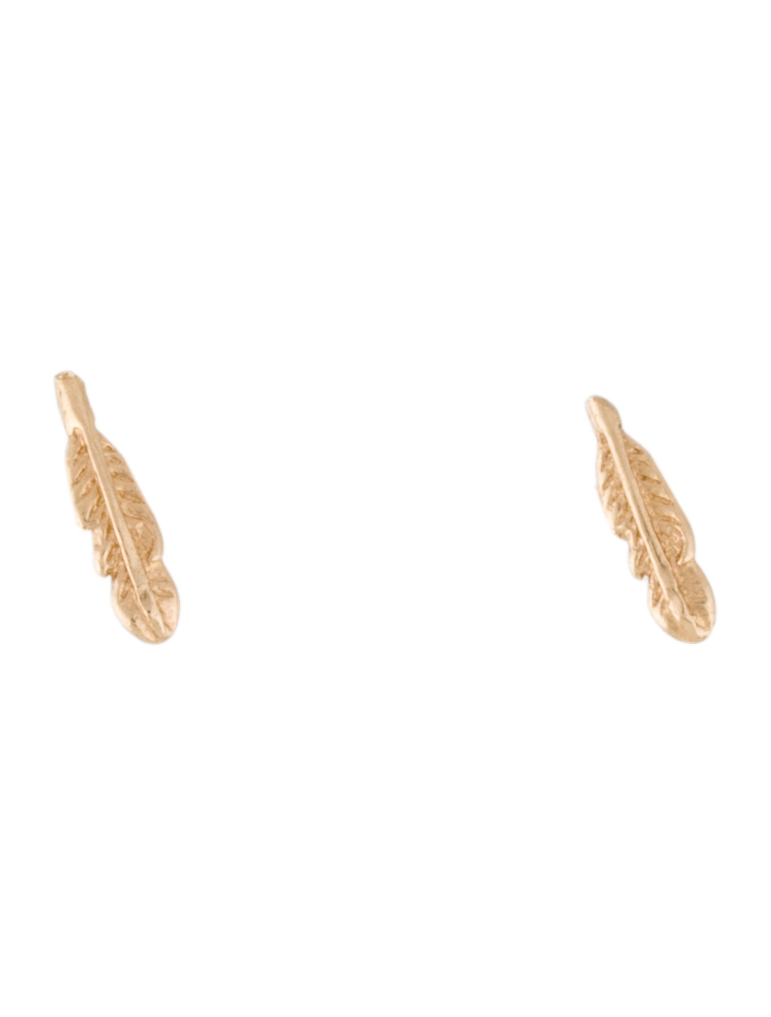 Earrings 14K Feather Stud