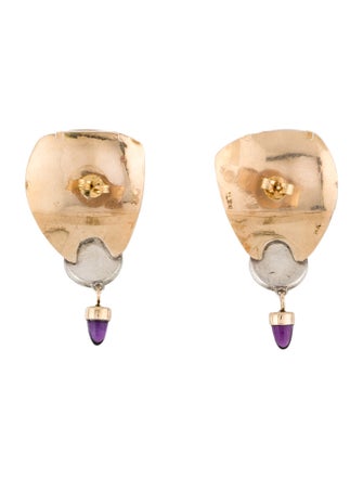 Earrings T.L. Wine 14K Multistone Modernist Drop Earrings