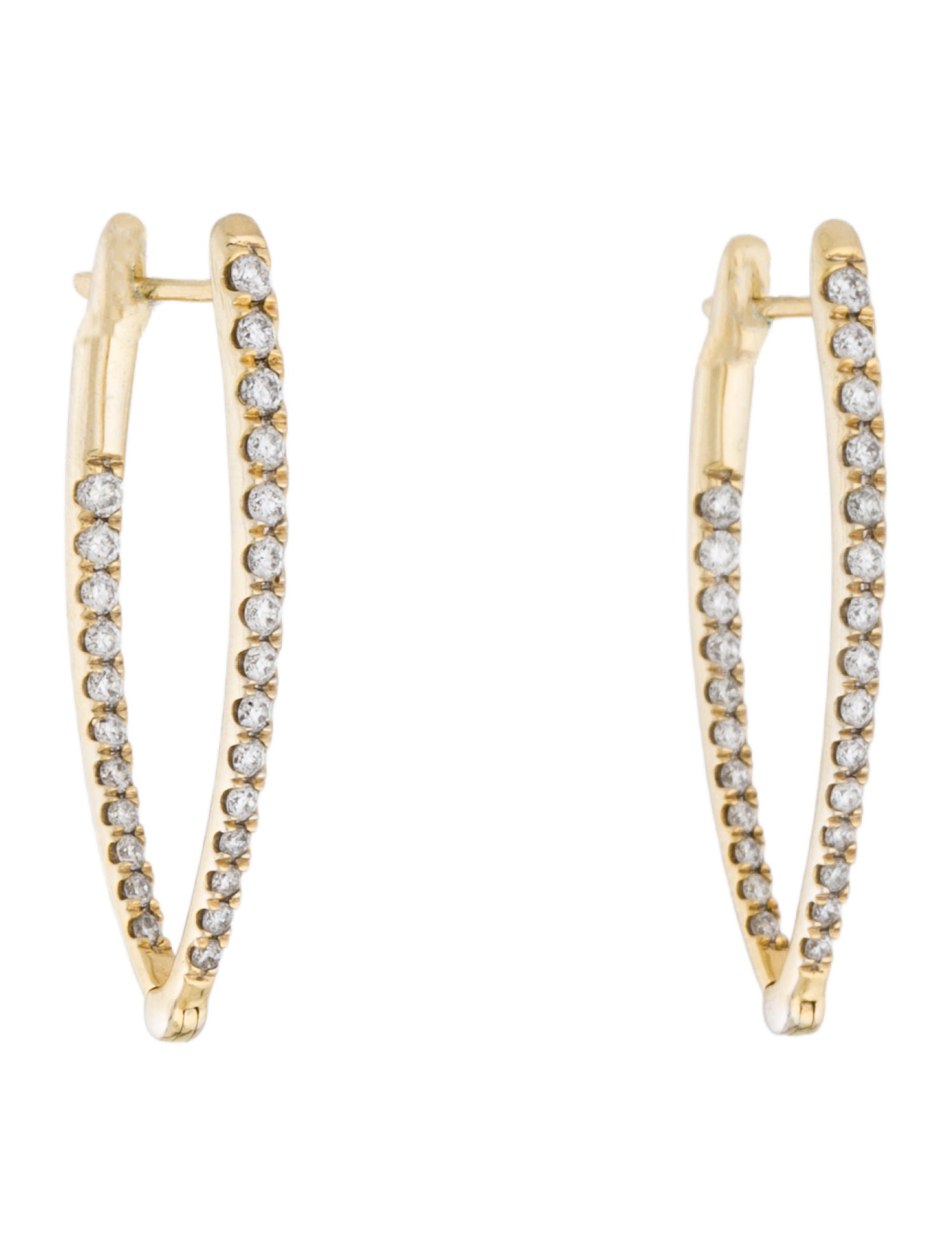 Earrings 14K Diamond Inside-Out Hoop