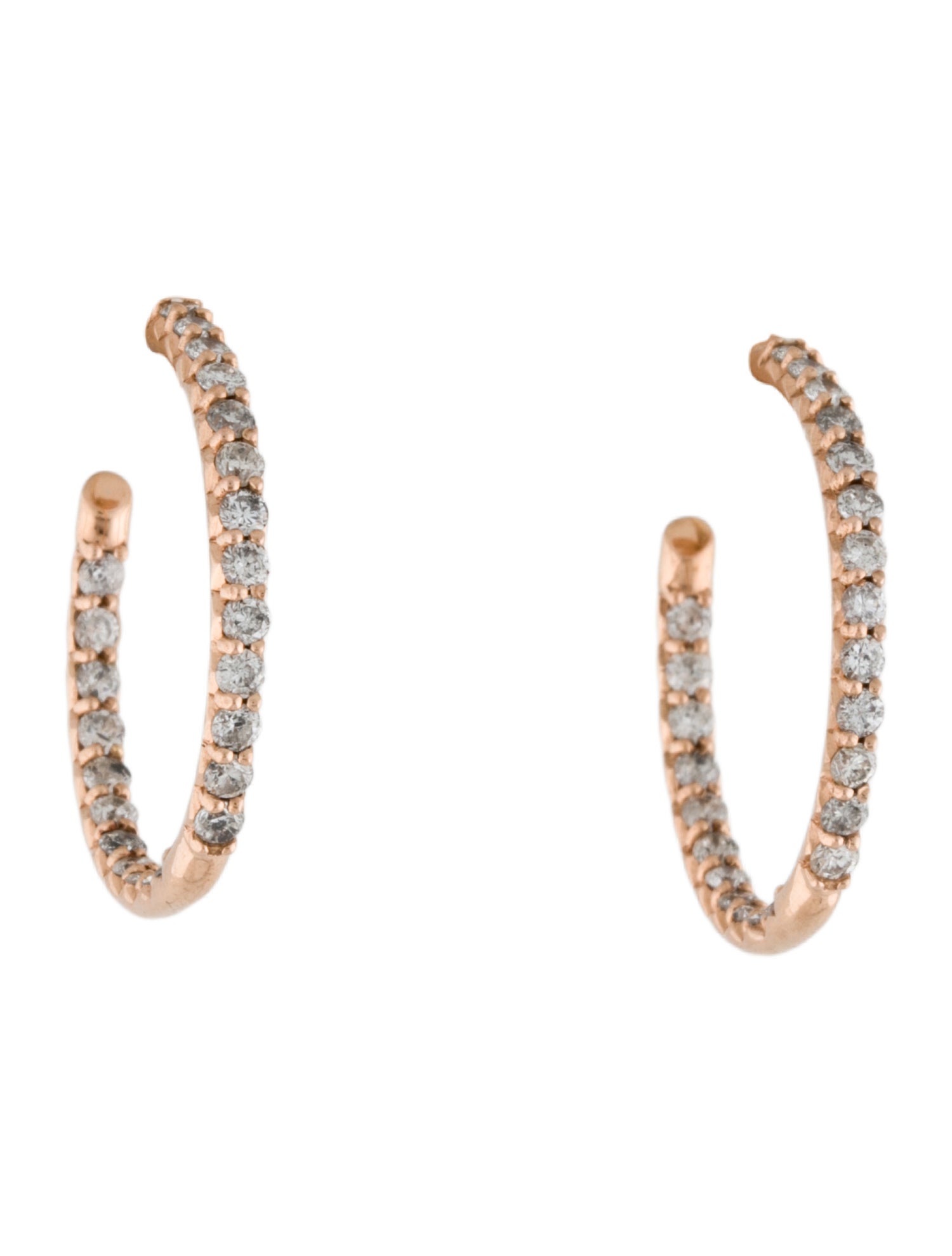 Earrings 14K 1.44ctw Diamond Inside-Out Hoop