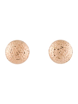 Earrings 14K Textured Button Stud Earrings