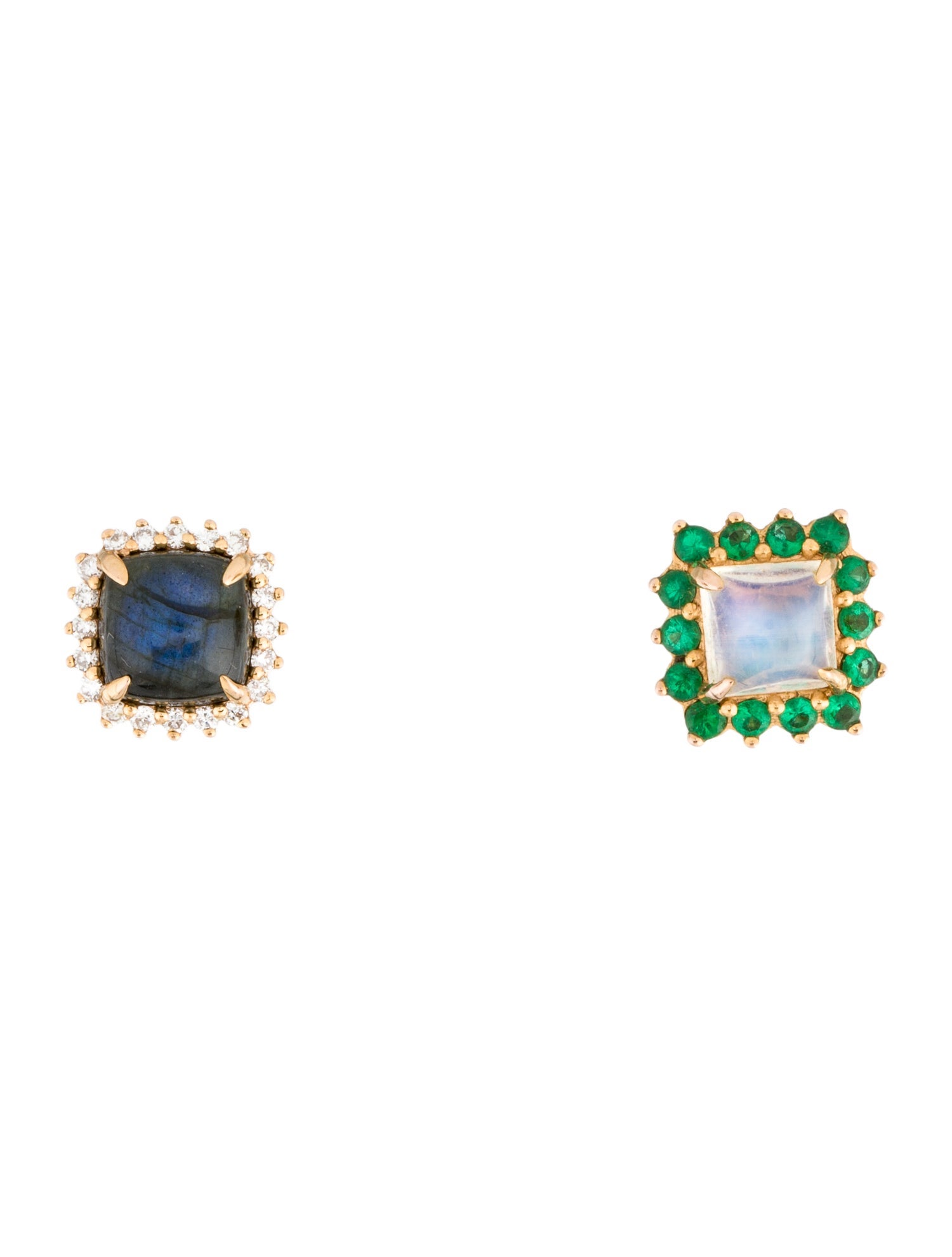 Earrings Laura Medine 18K Diamond & Multistone Stud
