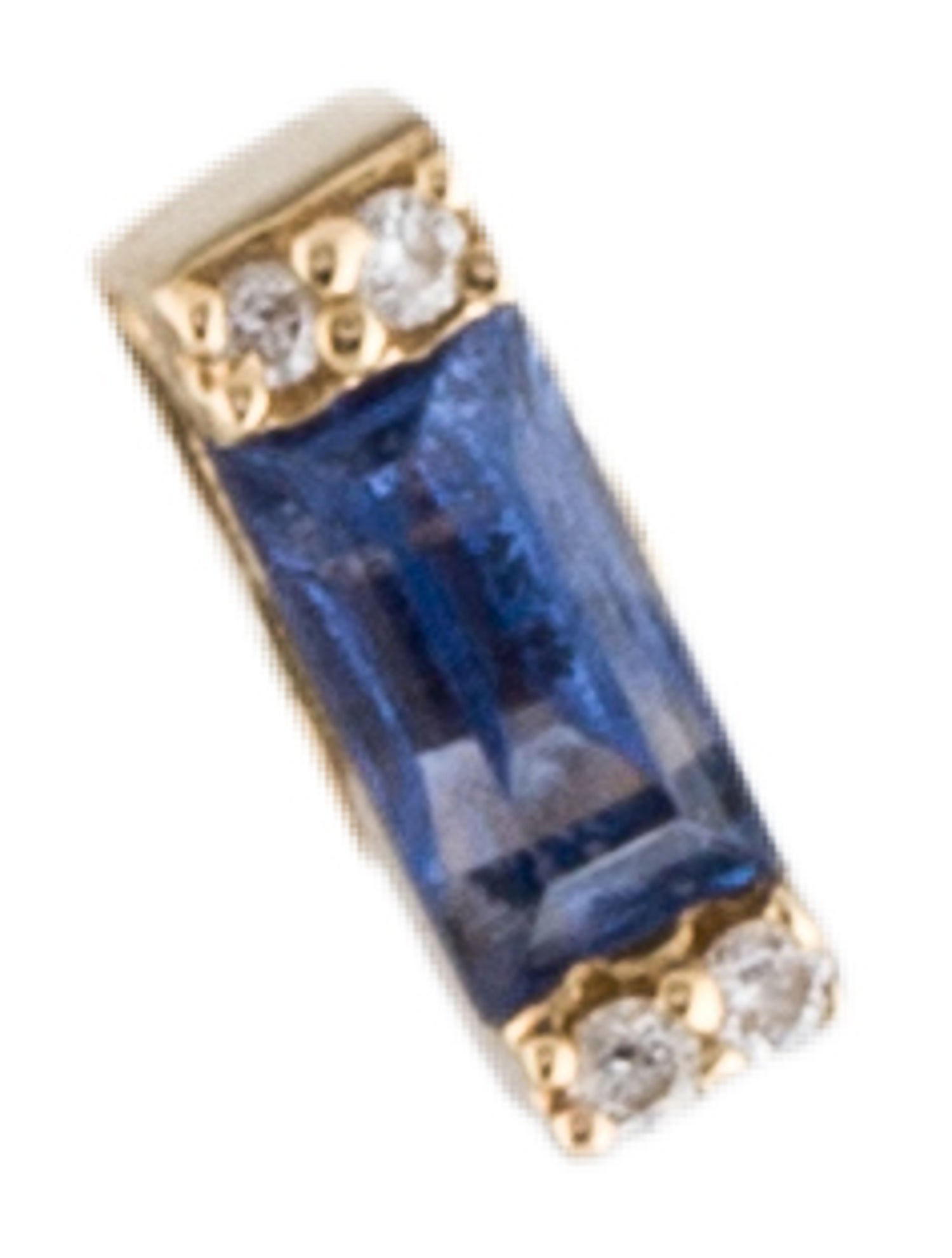 Earrings 14K Sapphire & Diamond Mini Stud Single Earring