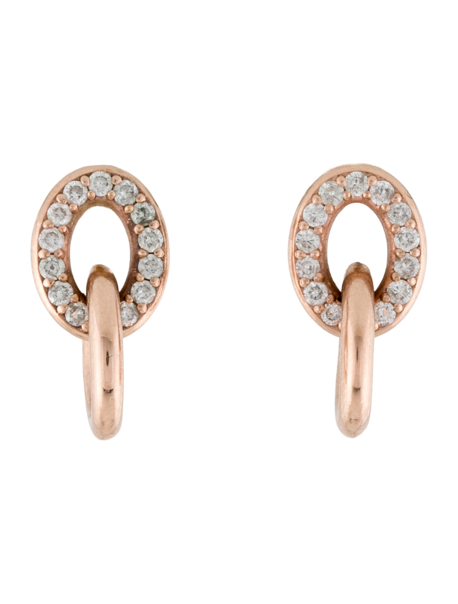 Earrings 14K Diamond Chain Link Earring