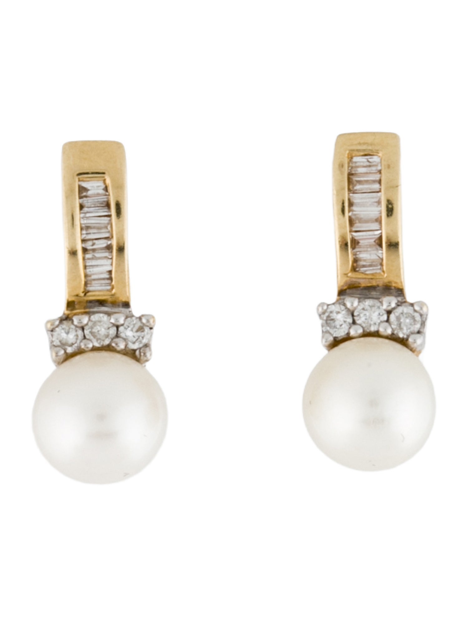 Earrings 14K Cultured Pearl & Diamond Stud