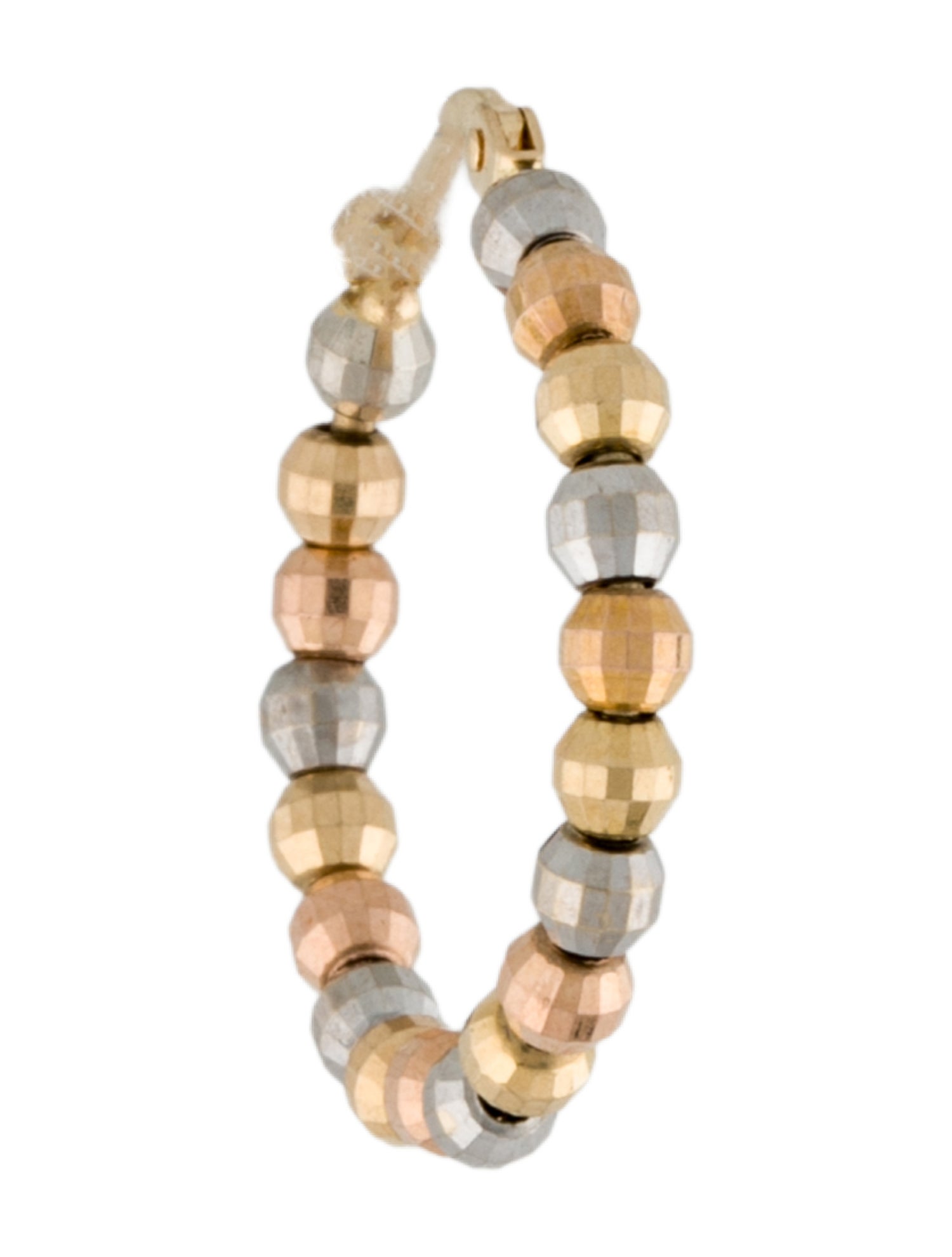 Earrings 14K Tri-Color Single Hoop