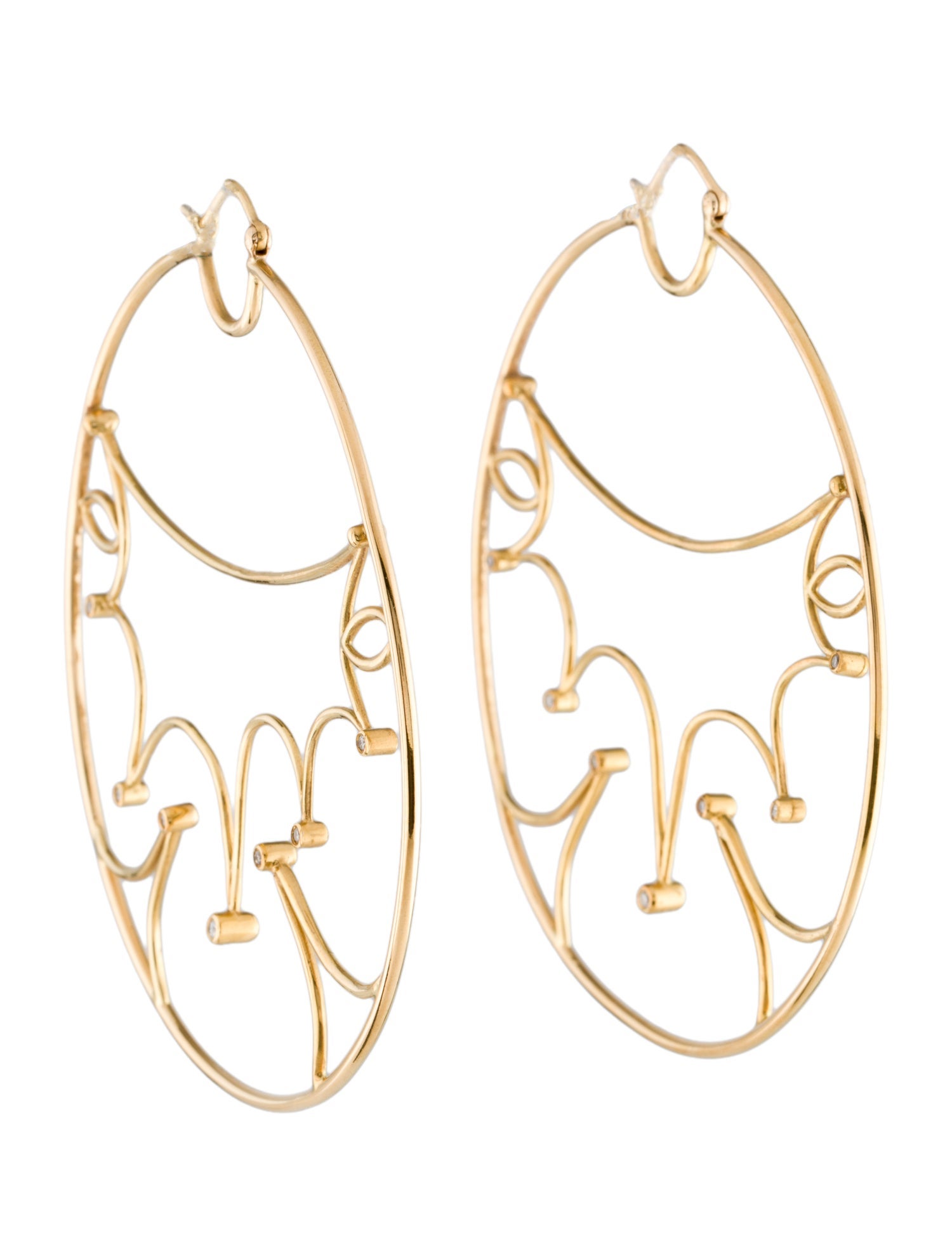 Earrings 18K Diamond Large Hoop