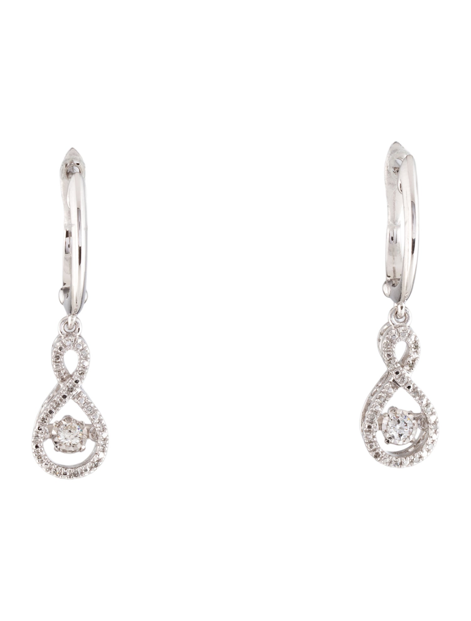 Earrings 10K Diamond Hoop Drop