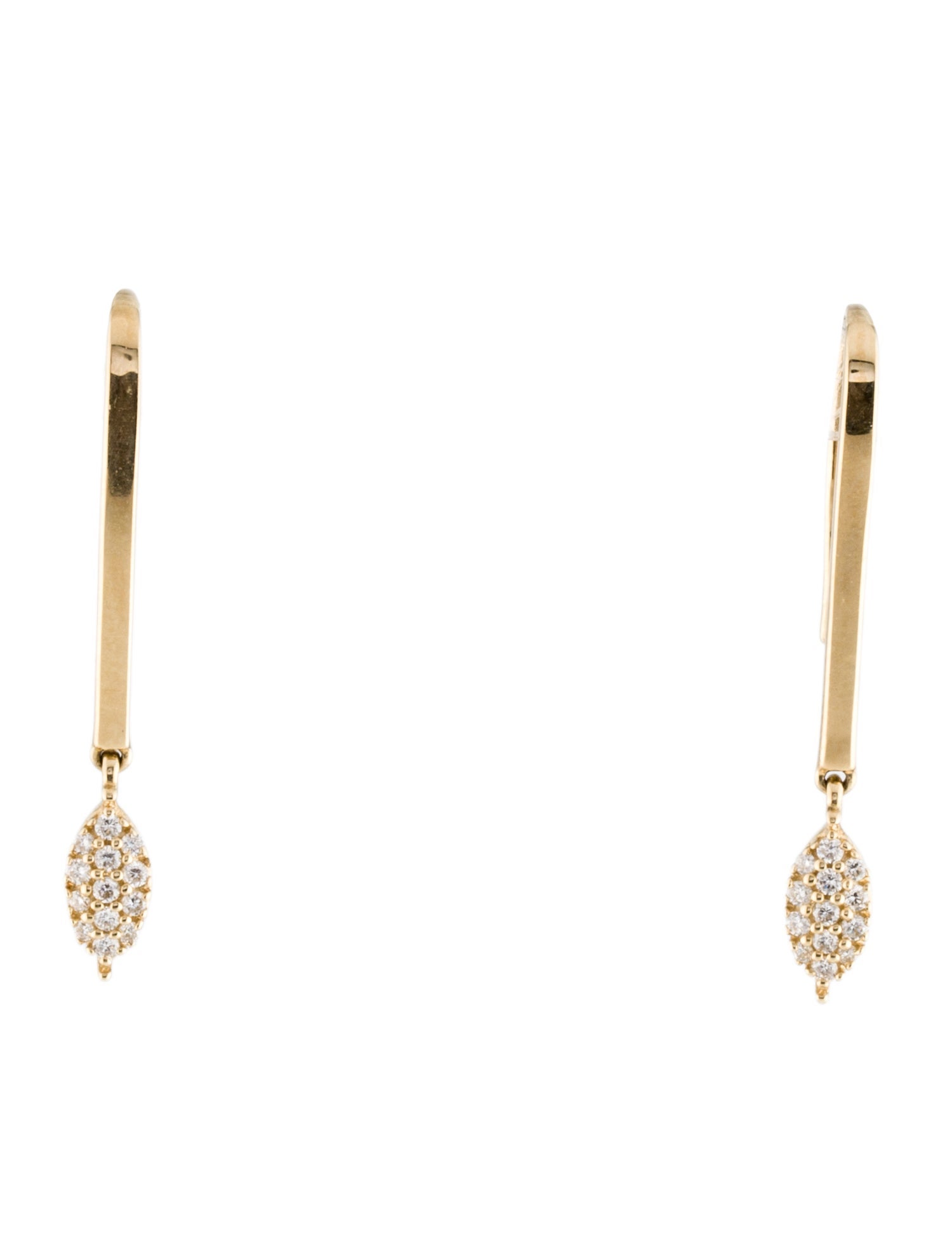 Earrings 14K Diamond Leaf Drop