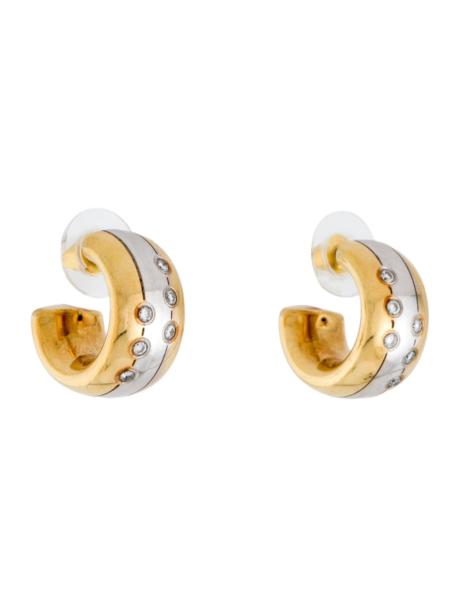 Earrings 14K Two-Toned Diamond Hoop