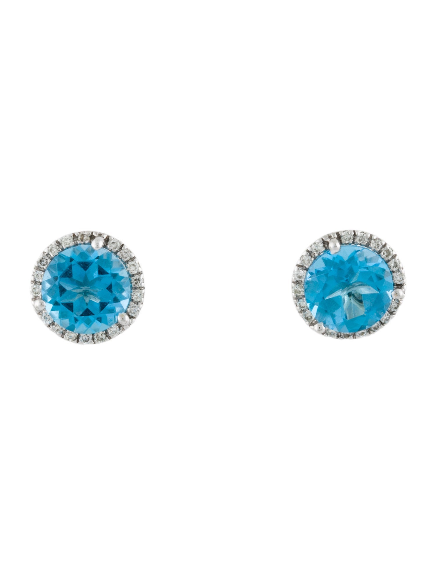 Earrings 14K Topaz & Diamond Stud