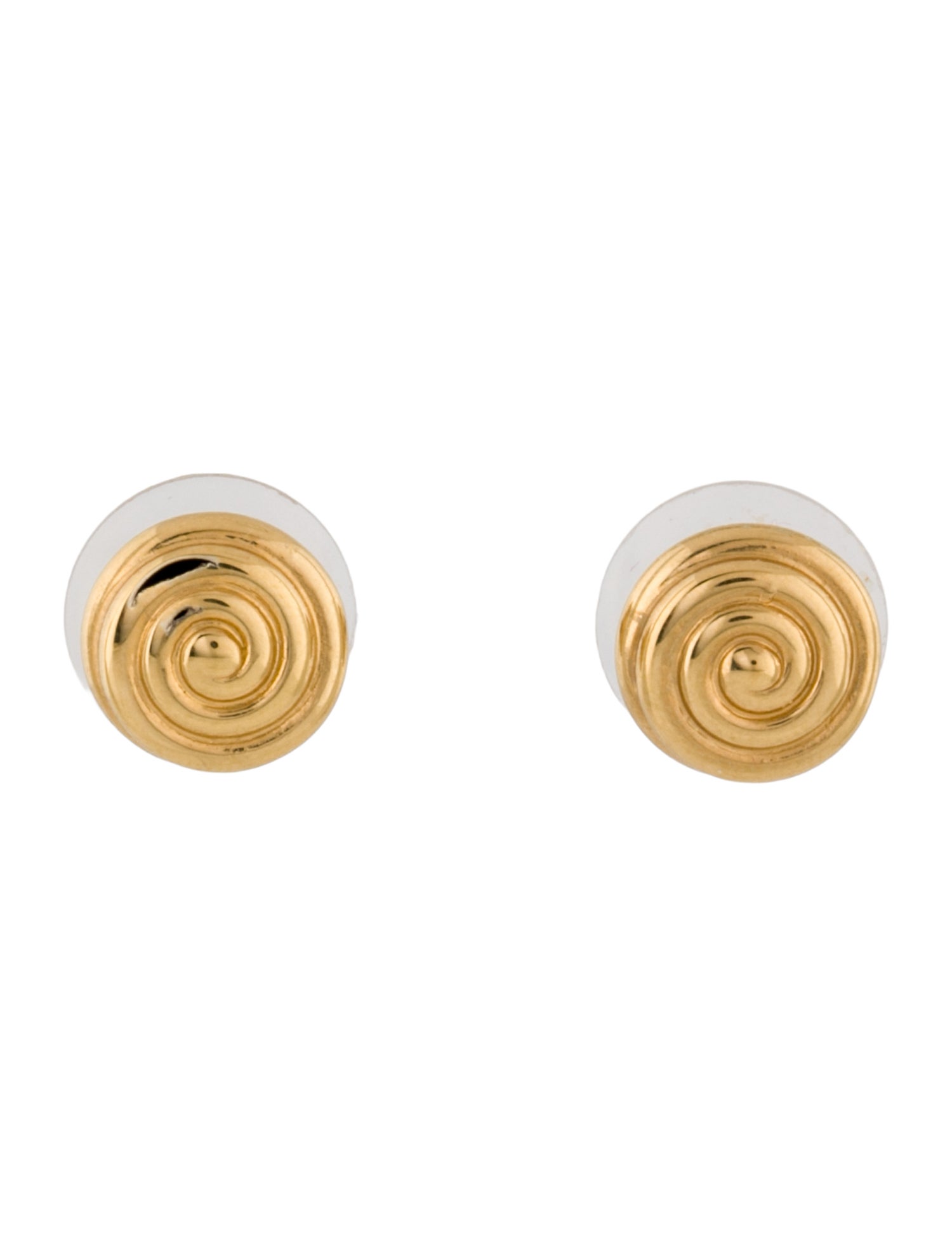 Earrings 14K Spiral Button Stud