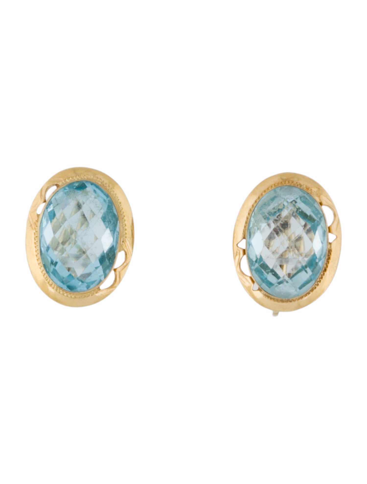 Earrings 18K Topaz Earclips