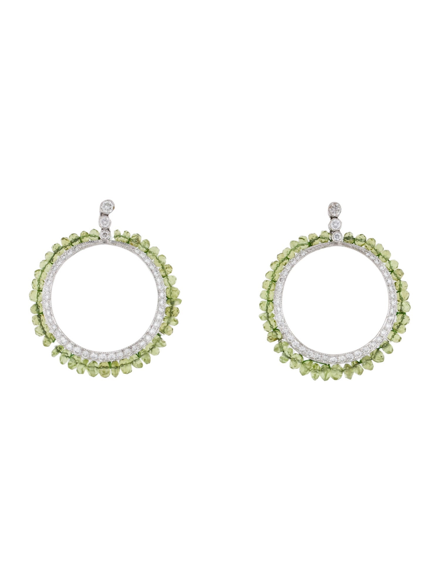 Earrings 18K Peridot & Diamond Drop