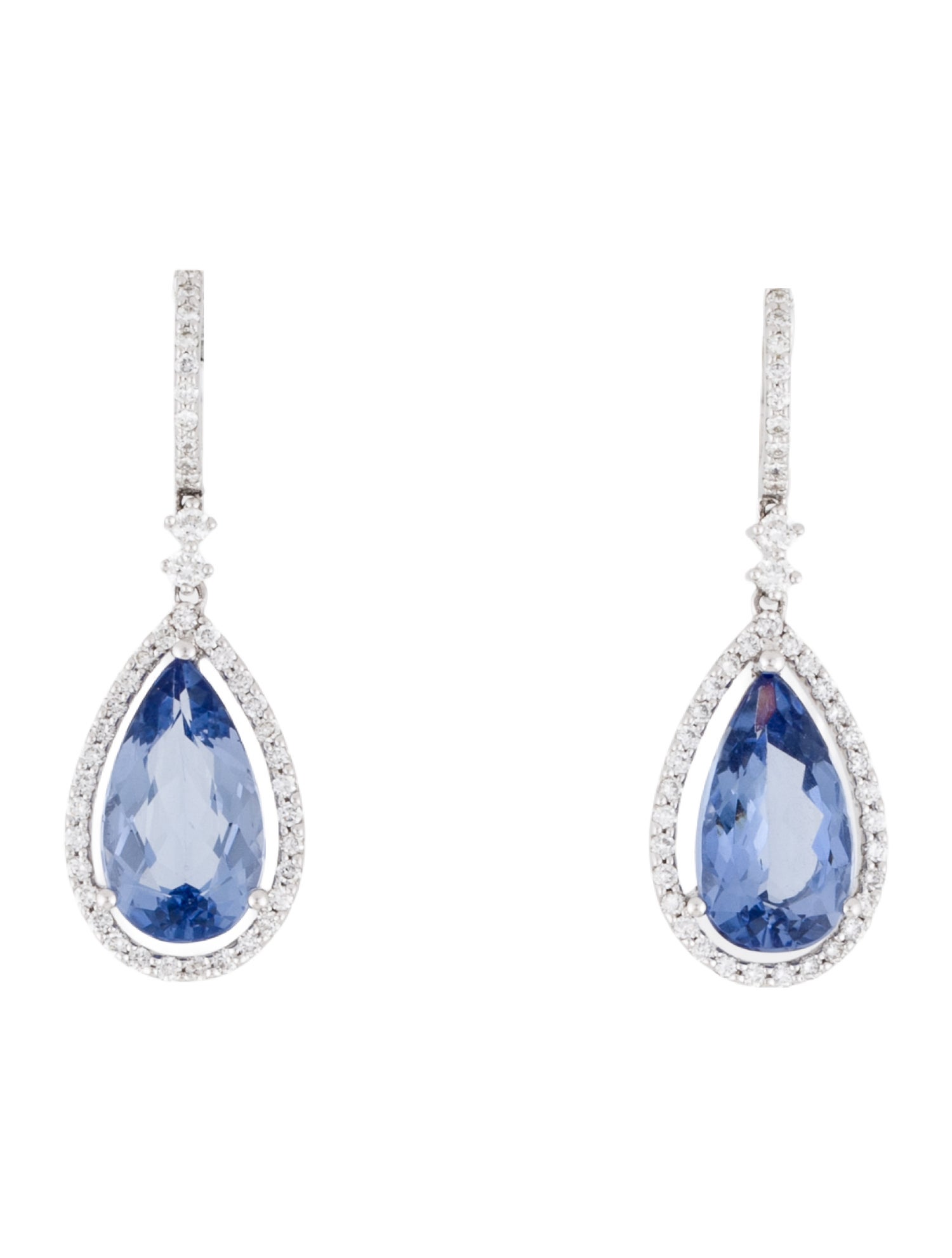 Earrings 18K Aquamarine & Diamond Drop