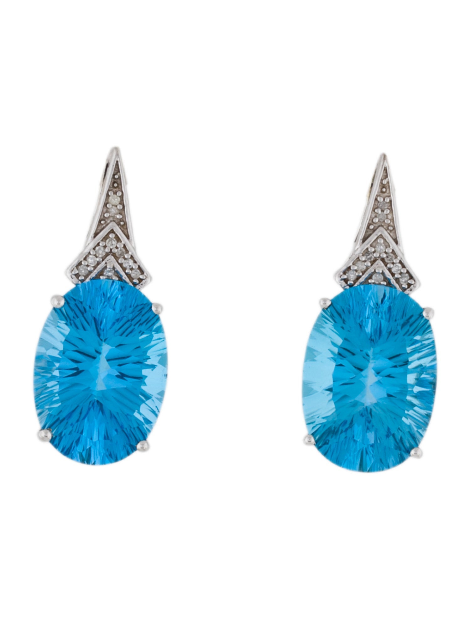 Earrings 10K 28.27ctw. Topaz & Diamond Drop