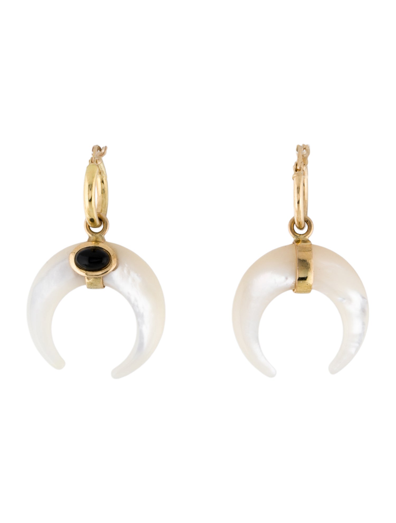 Earrings 18K Mother-of-Pearl & Onyx Drop