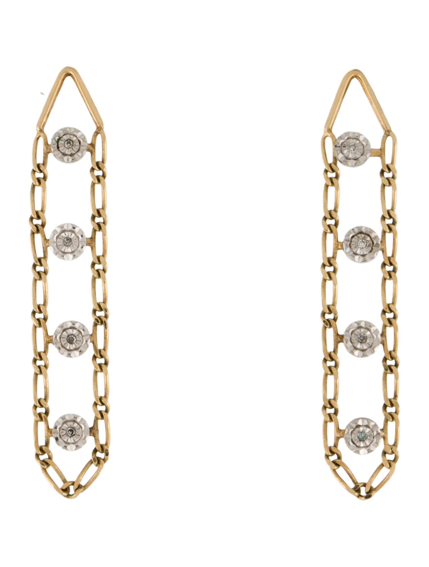 Earrings 14K Diamond Drop Chain