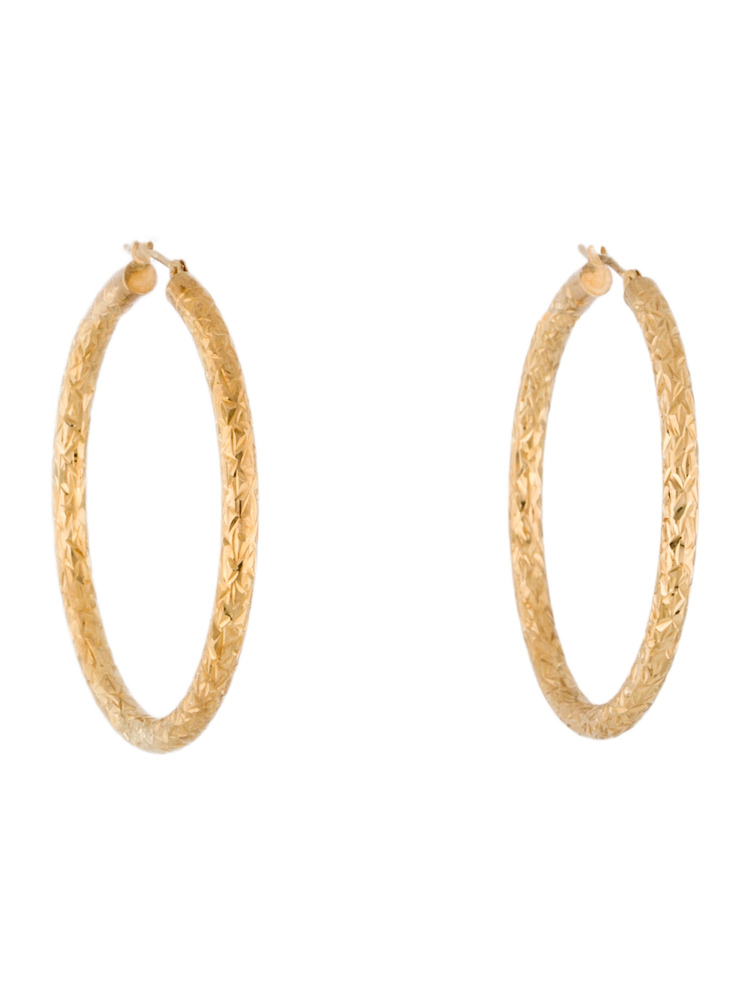 Earrings 14K Textured Hoop