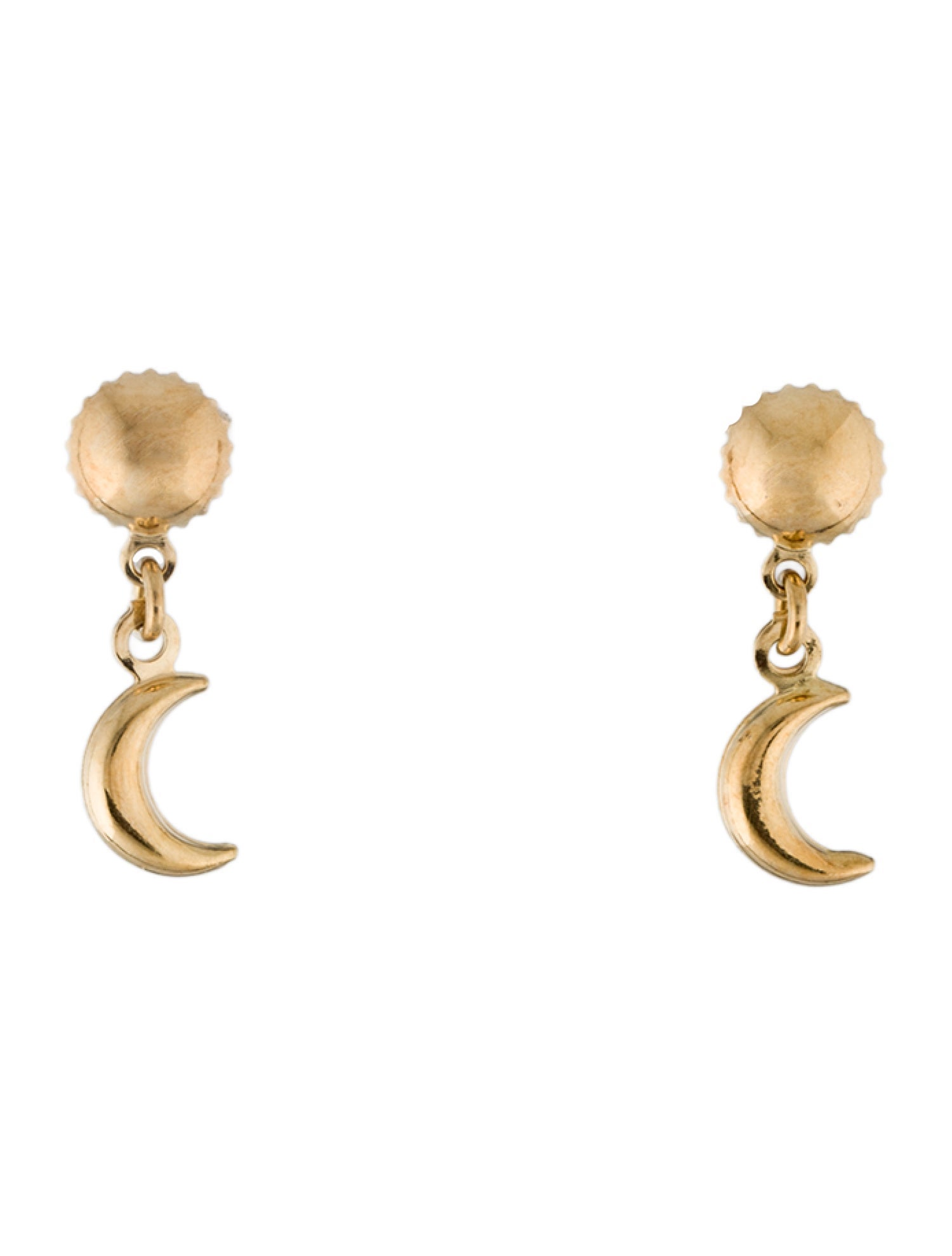 Earrings 18K Crescent Moon Drop