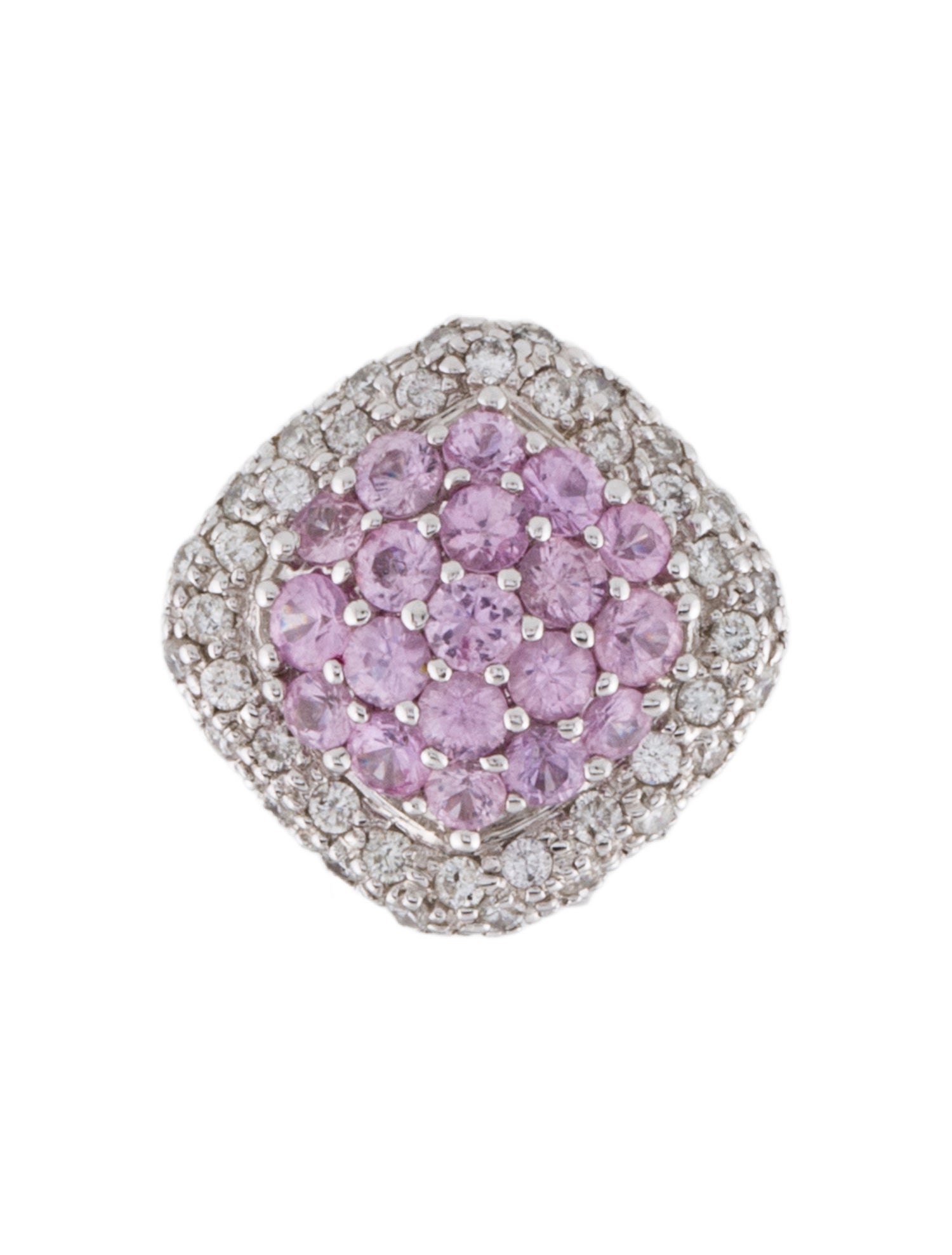 Earrings 18K Pink Sapphire & Diamond Single Earclip Earring