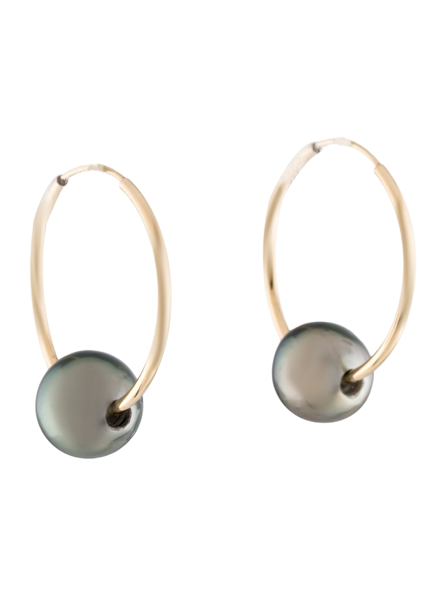 Earrings 14K Pearl Hoop