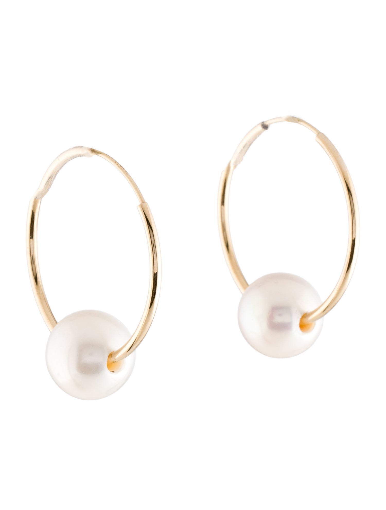 Earrings 14K Pearl Hoop
