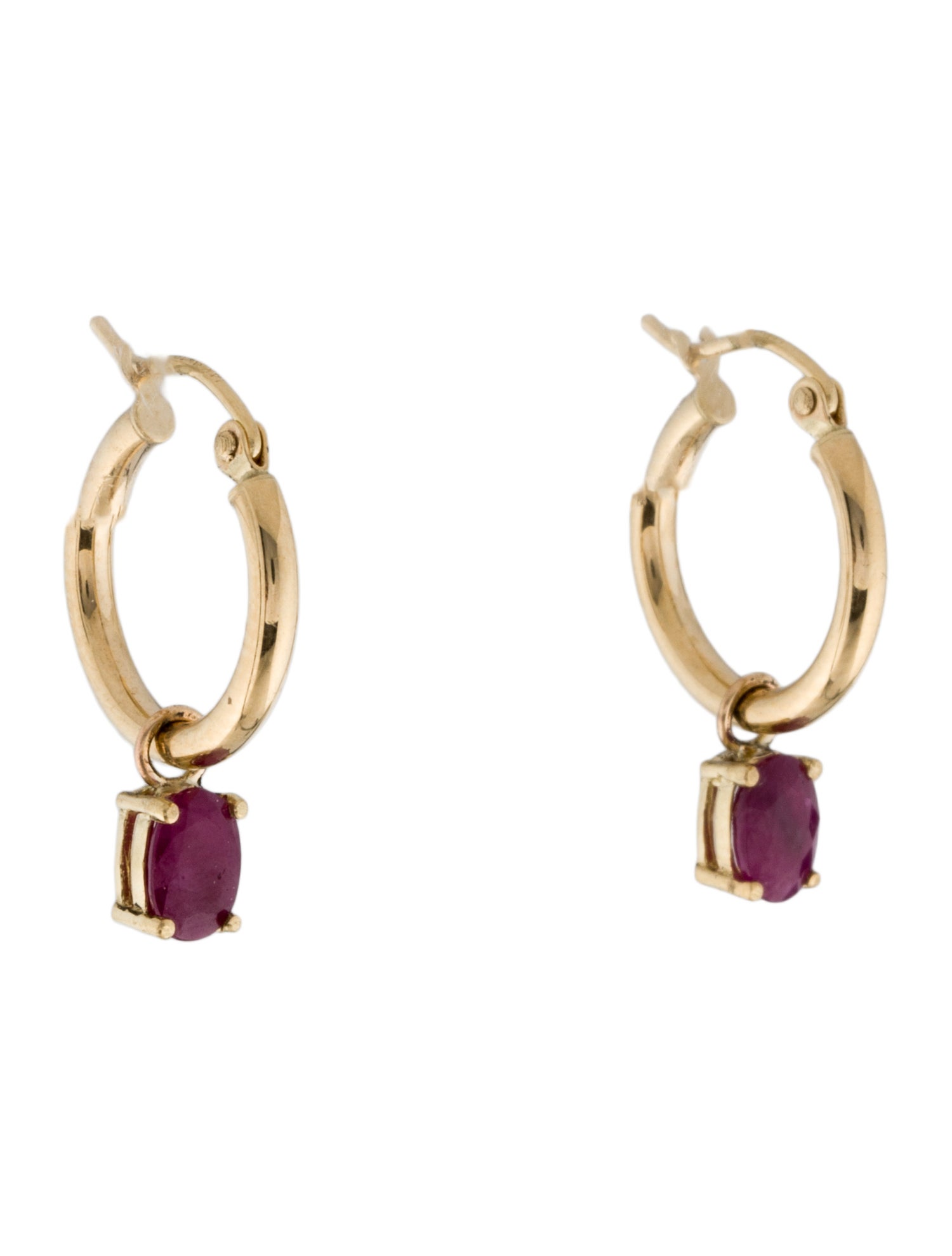 Earrings 14K Ruby Hoop