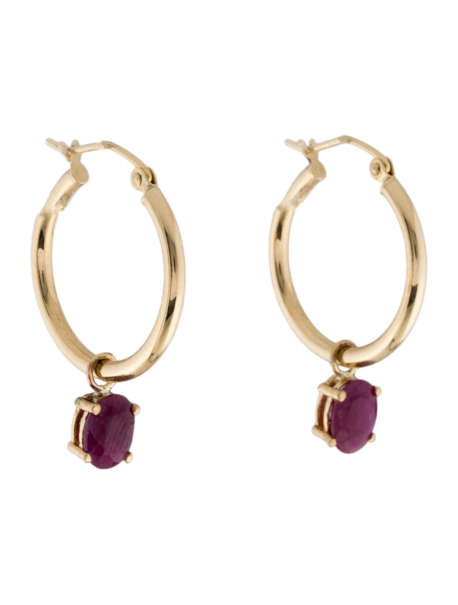 Earrings 14K Ruby Hoop