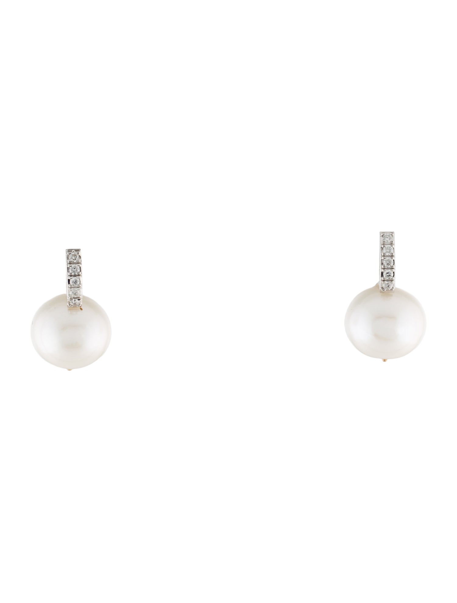 Earrings 14K Pearl & Diamond Drop