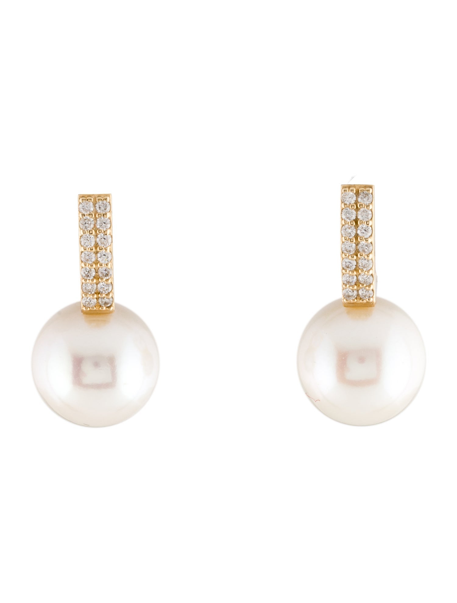 Earrings 14K Pearl & Diamond Drop