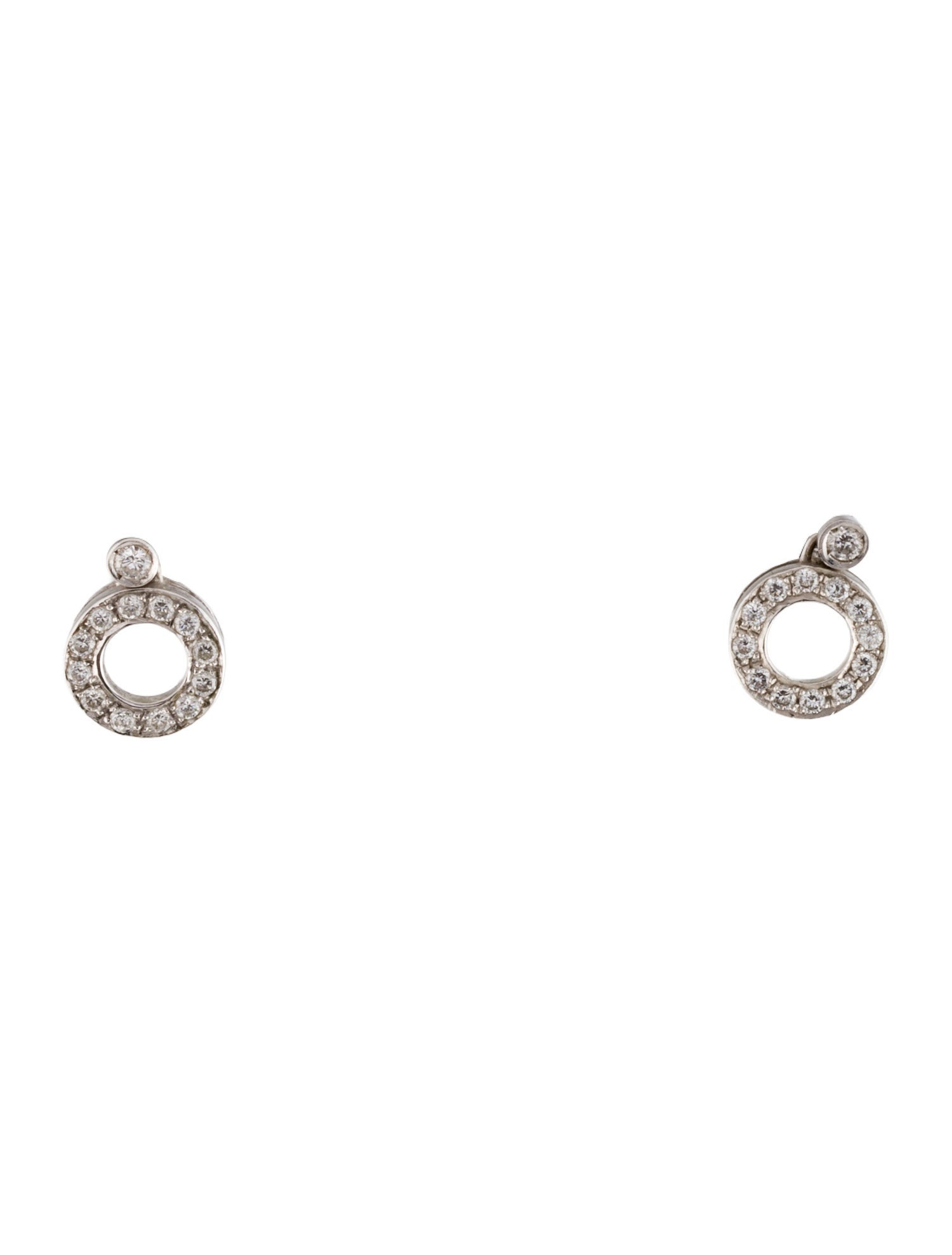 Earrings 18K Diamond Open Circle Stud
