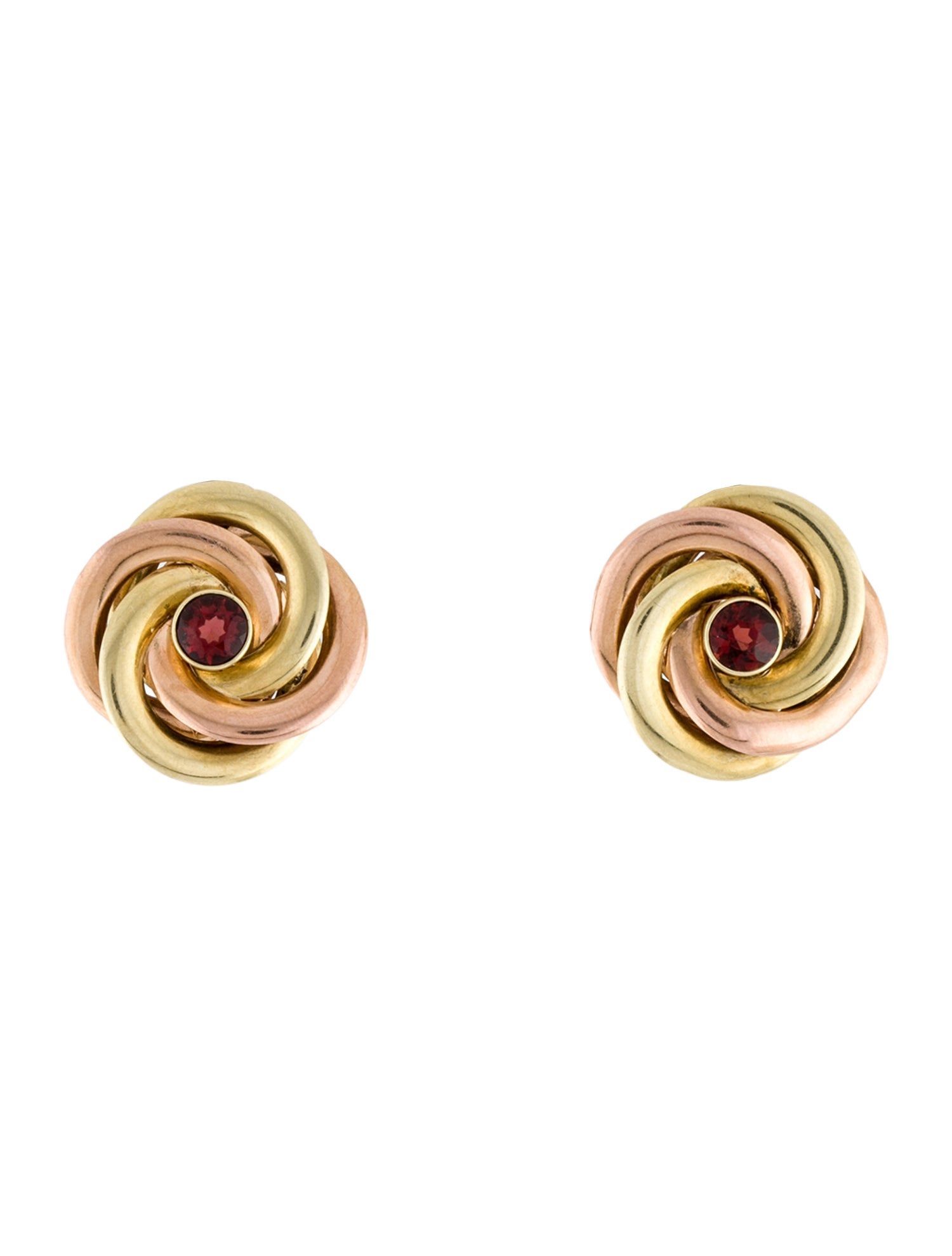 Earrings 14K 1.20ctw Garnet Swirl Stud