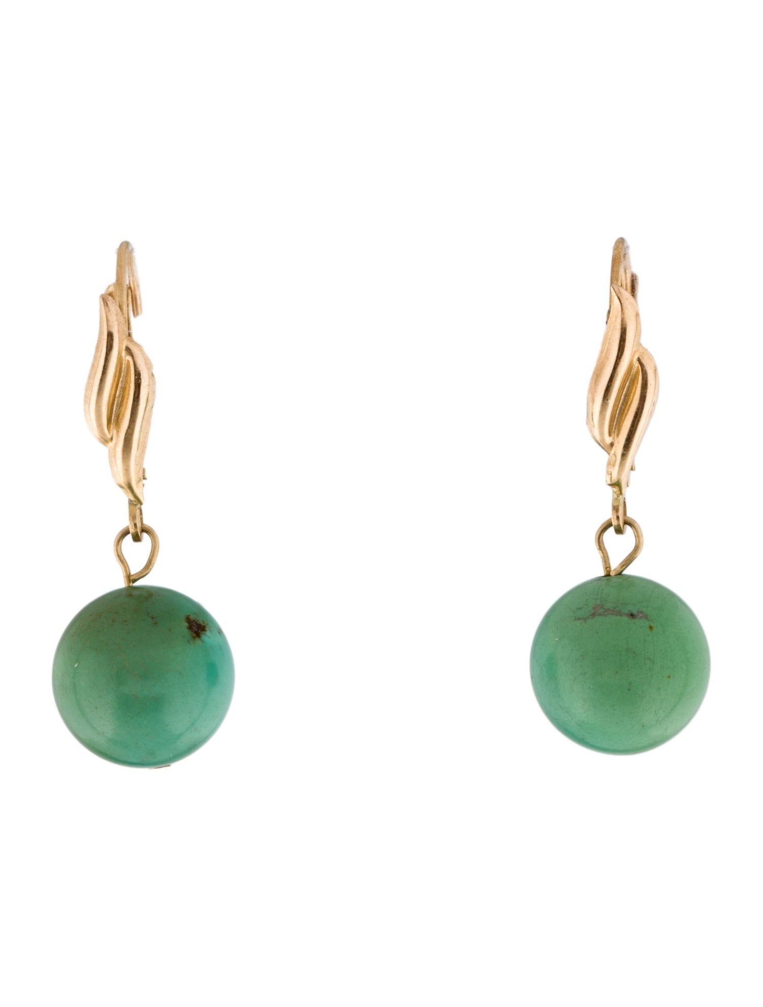 Earrings 14K Turquoise Bead Drop Earrings