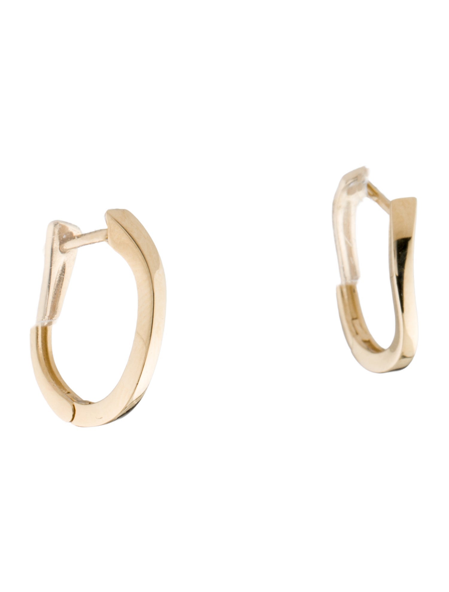 Earrings 14K Wavy Small Hoop Earrings