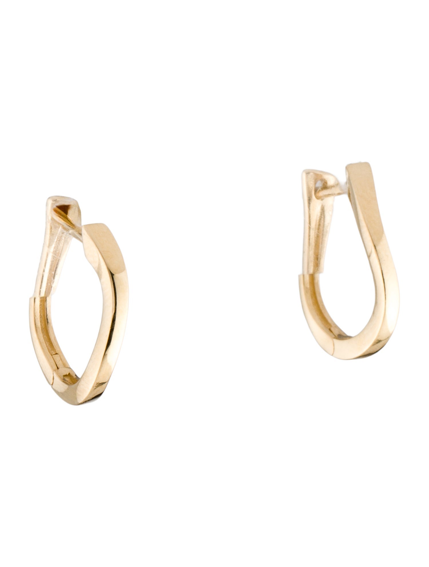 Earrings 14K Wavy Small Hoop Earrings