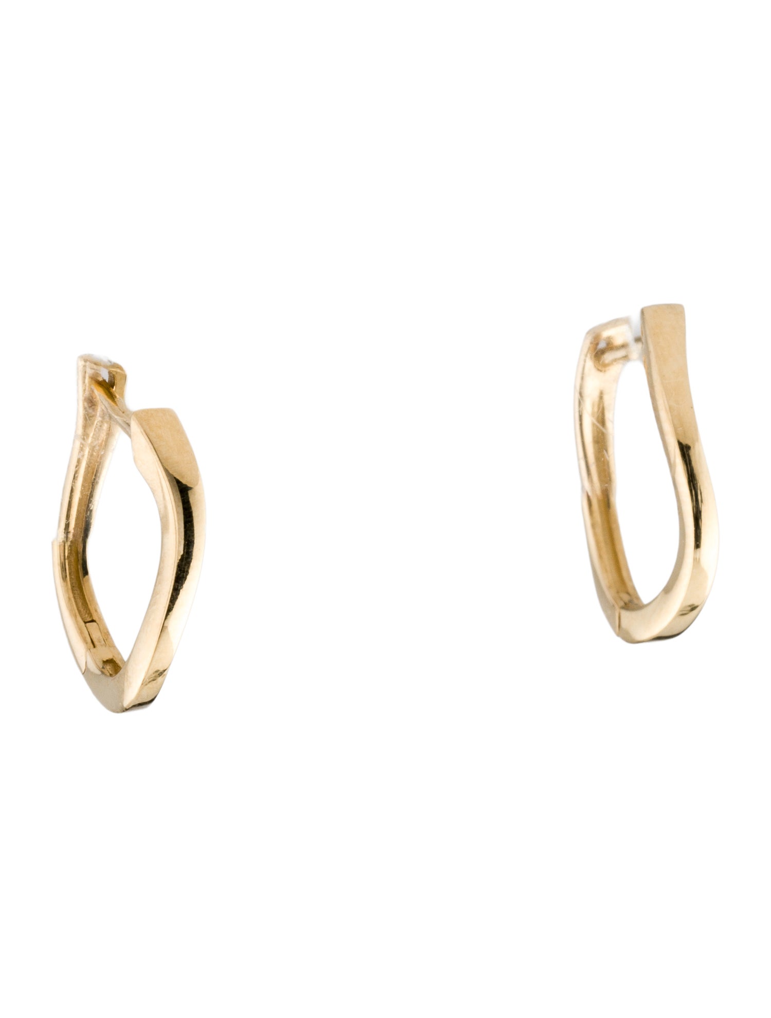Earrings 14K Wavy Small Hoop Earrings
