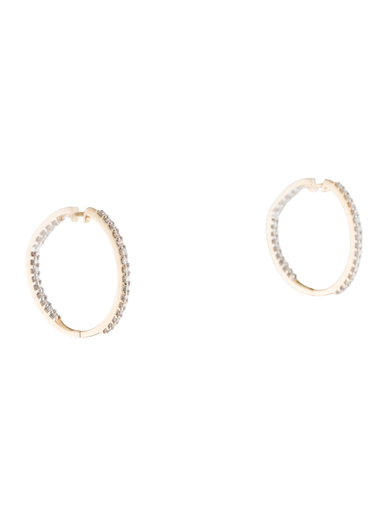 Earrings 14K Diamond Inside Out Hoop Earrings