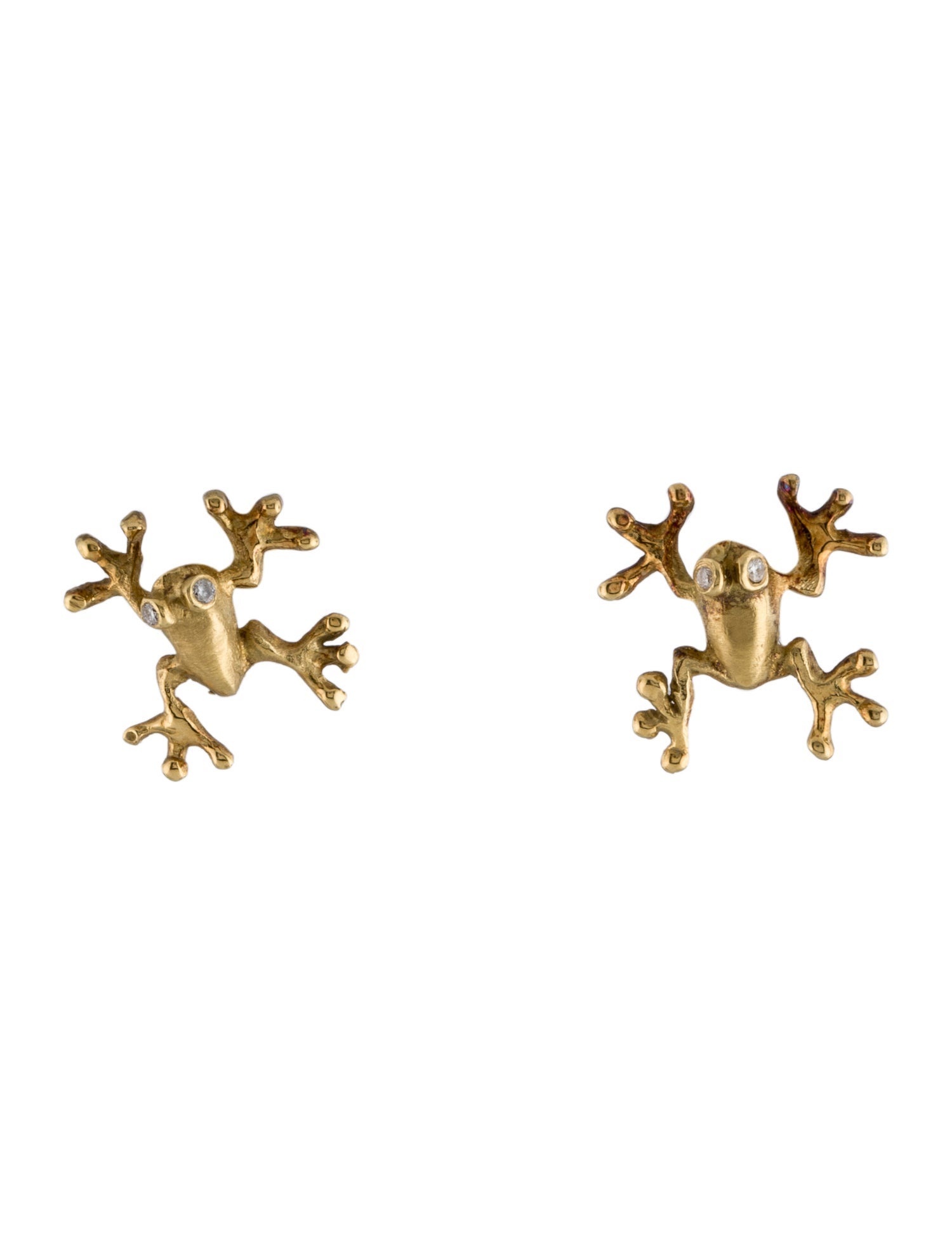 Earrings 18K Diamond Frog Stud