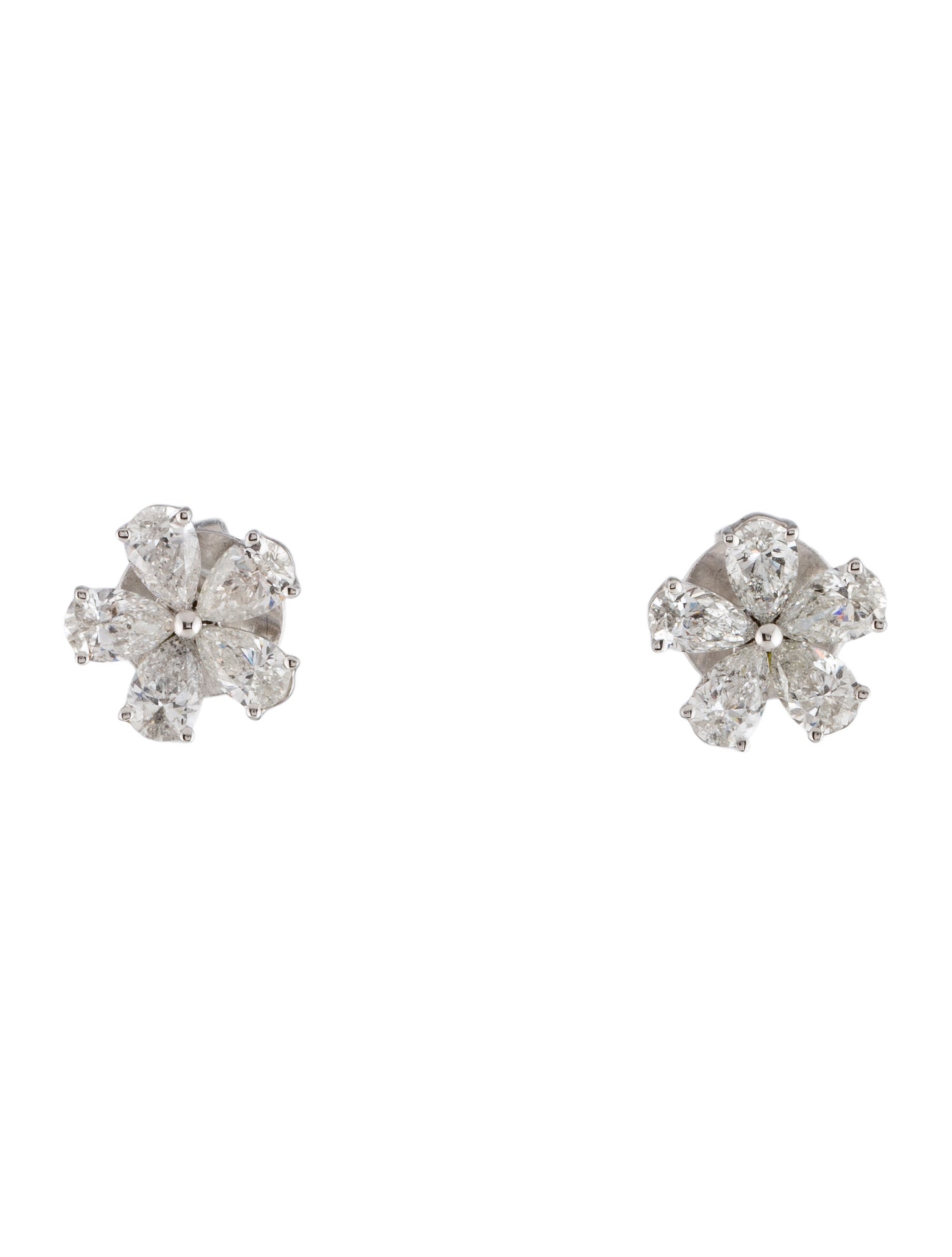 Earrings 14K 1.60ctw Diamond Flower Stud Earrings