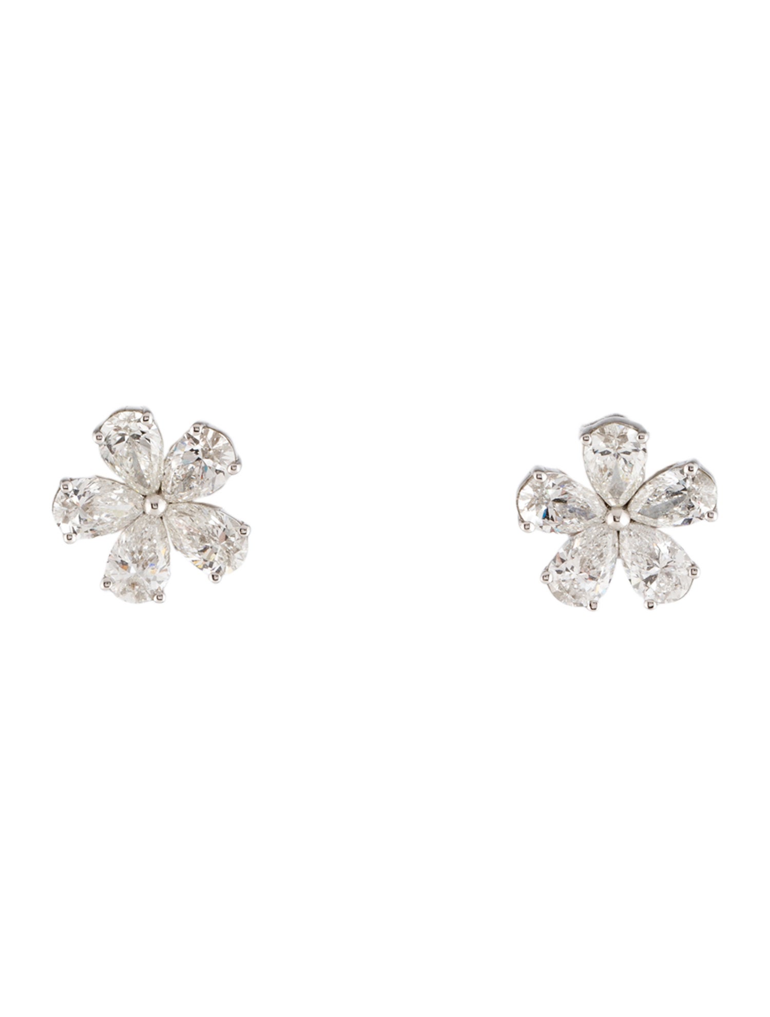 Earrings 18K 1.89ctw Diamond Flower Stud Earrings