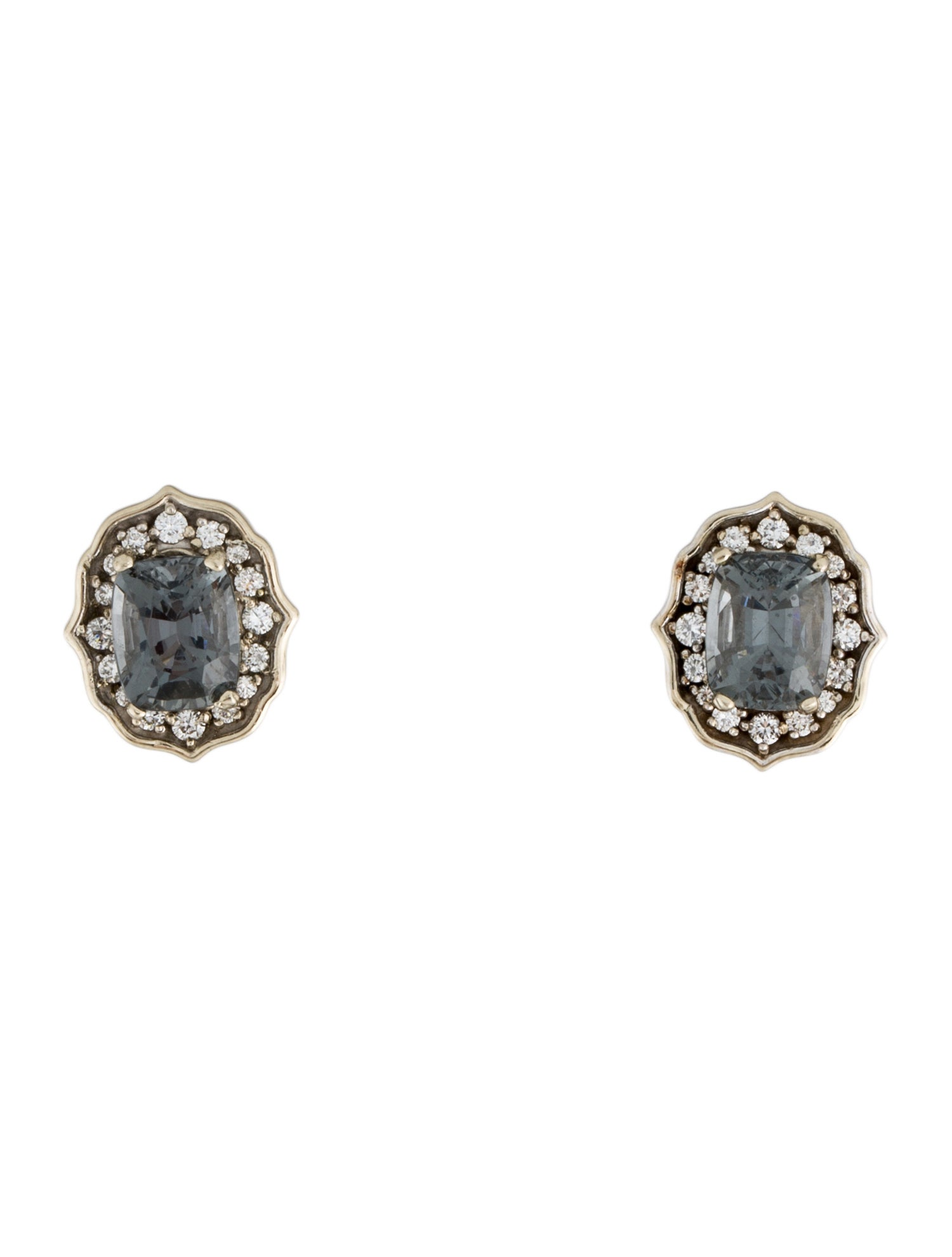 Earrings 14K 3.21ctw Spinel & Diamond Stud
